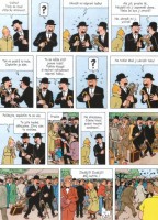 Ukázka z českého vydání komiksu Dobrodružství Tintina: Tajemství Jednorožce.
