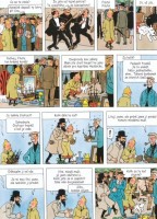 Ukázka z českého vydání komiksu Dobrodružství Tintina: Tajemství Jednorožce.