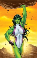 Ukázka z komiksu She-Hulk: Svobodná, úspěšná, zelená.