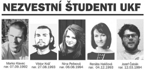 Pětice zmizelých studentů.